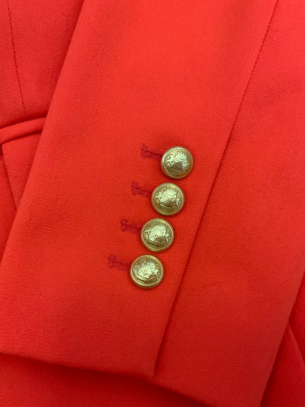 Express Double Breasted Novelty Button Blazer in Studio Stretch Twill - Picture 4 of 6
